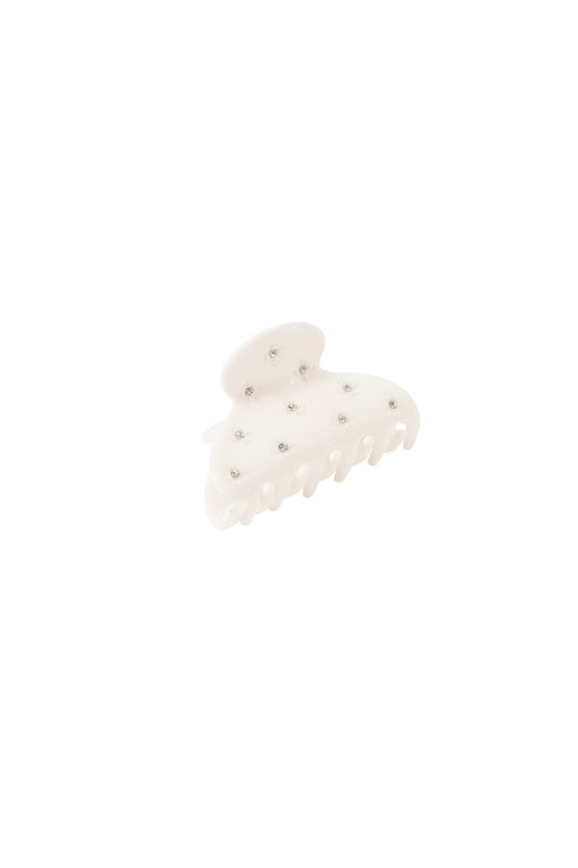 Mini glitter haarspeld -milky white