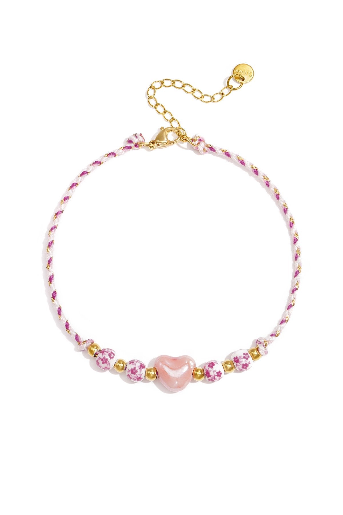 Enkelband hart -roze