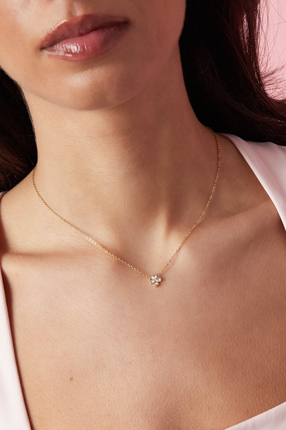 Ketting met belegde klaver -goud