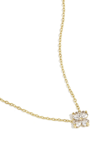 Ketting met belegde klaver -goud
