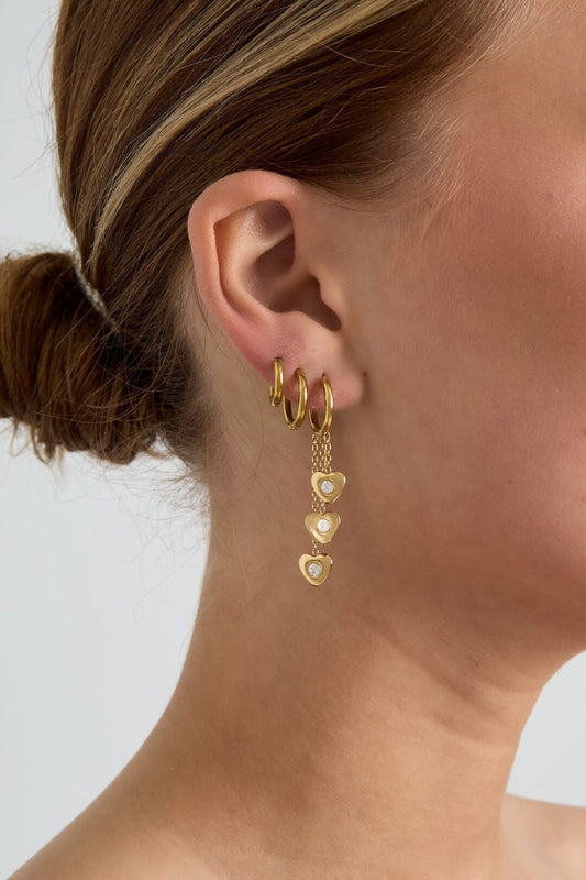 Oorbellen met hartjesmotief -goud