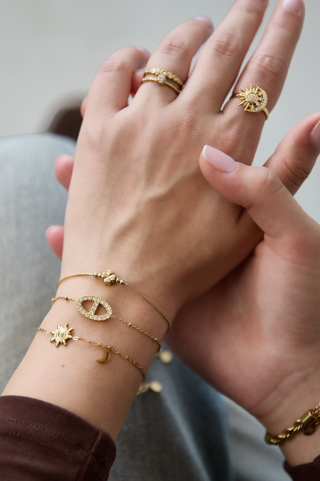 Dd armband met steentjes -goud