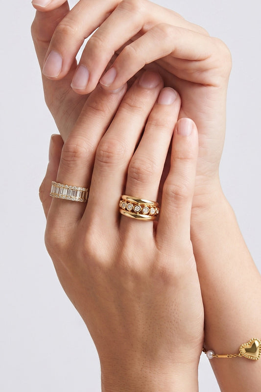 Verstelbare ring met strass -goud