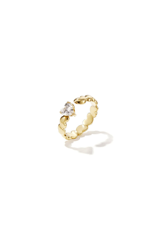 Minimalistische ring met harten -goud