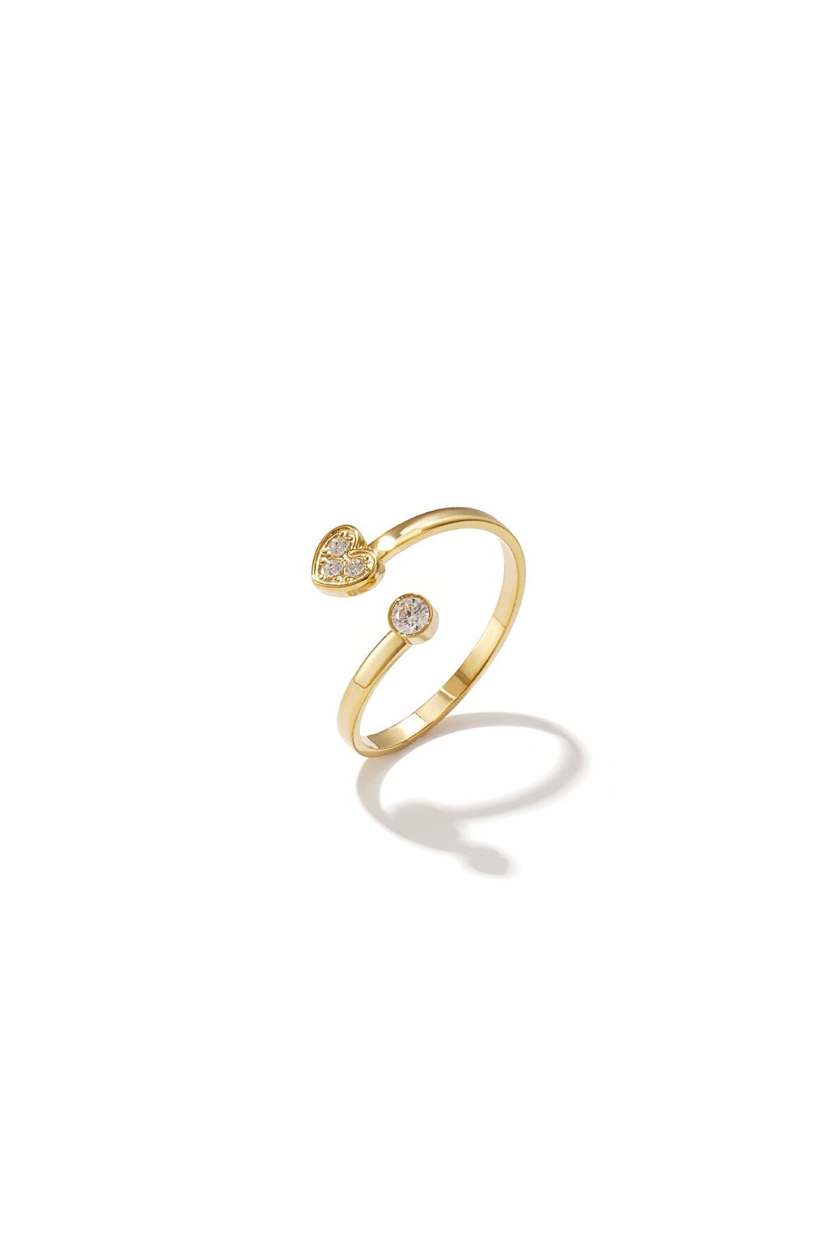 Minimalistische ring met hart -goud