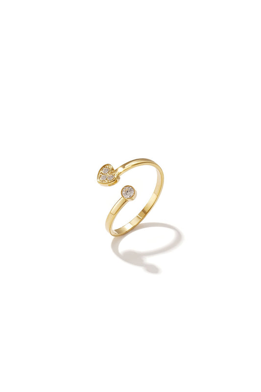 Minimalistische ring met hart -goud