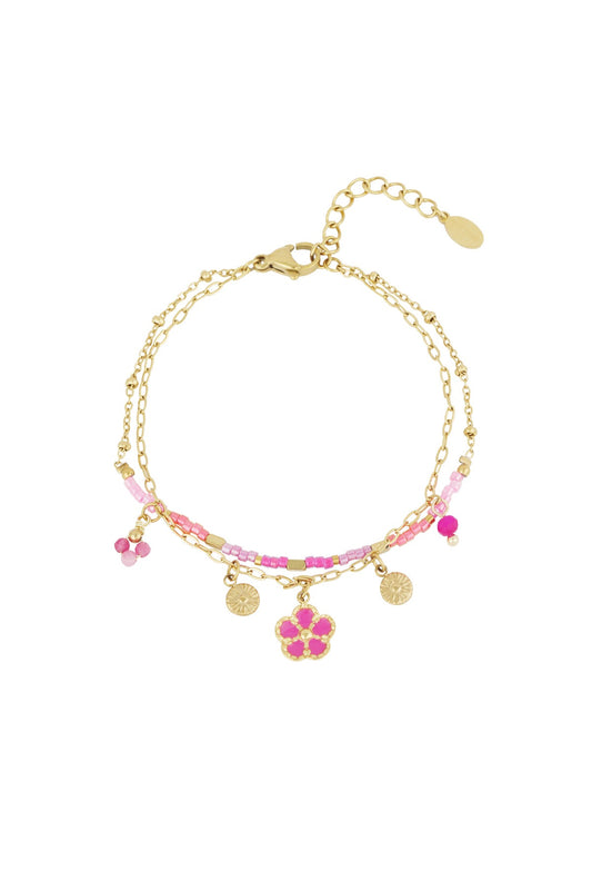 Armband clover dream -roze