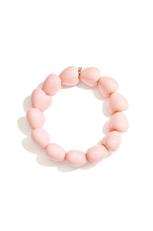 Armband met 13 kleine hartjes -lichtroze