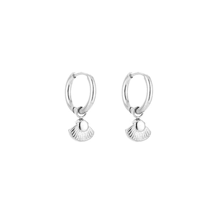 Oorbellen met zeeschelp -zilver