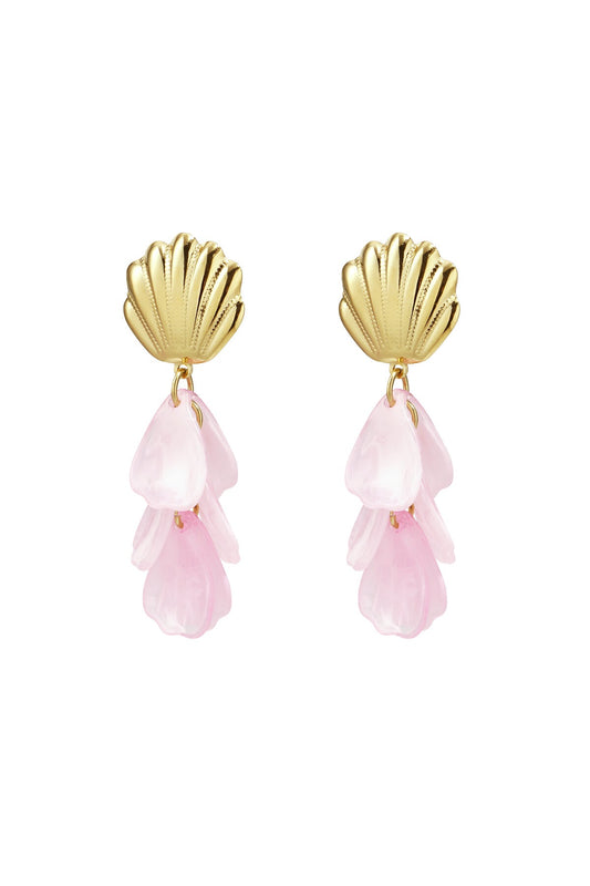 Schelpoorbellen met parelmoer -roze