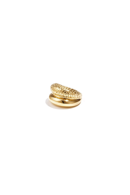 Dubbele ring met structuur - Goud