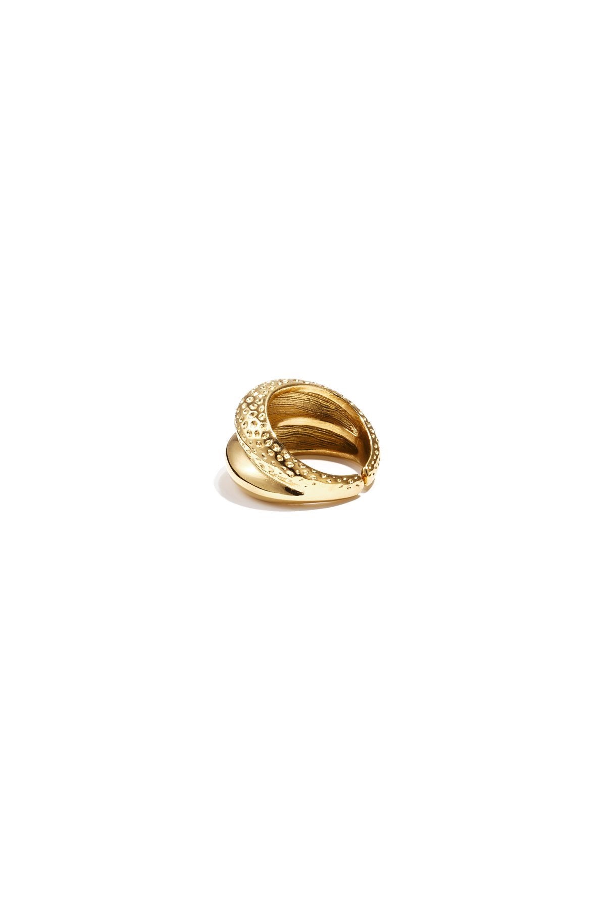Dubbele ring met structuur - Goud