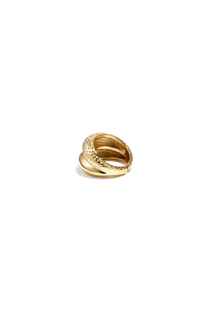 Dubbele ring met structuur - Goud