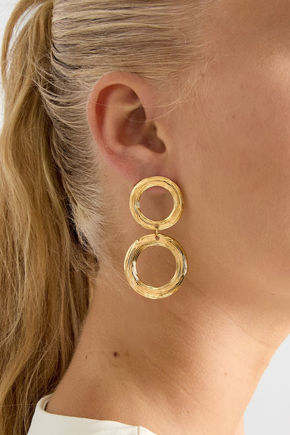 Oorbellen met grote open ringen -goud