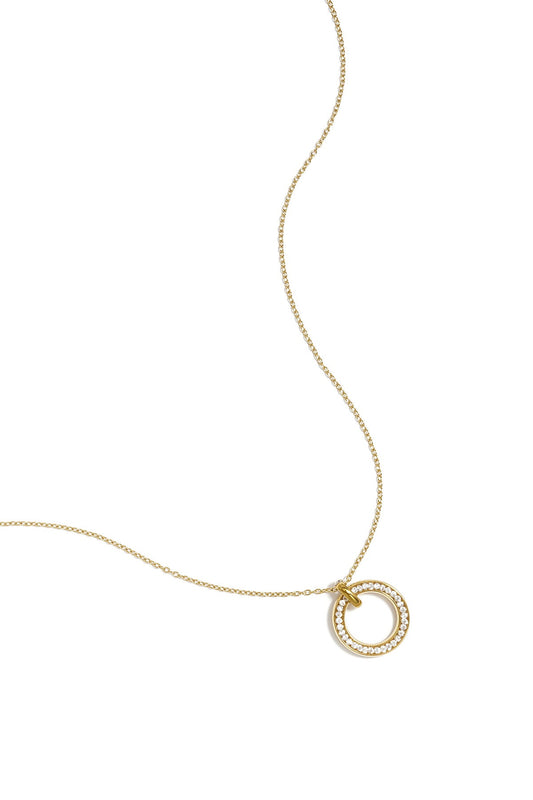 Ketting met belegde cirkel -goud