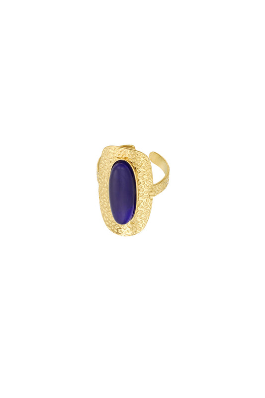 Gekleurde steen ring - blauw