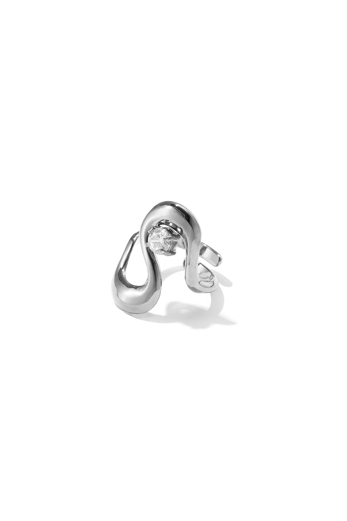 Statement ring met zirkonia -zilver