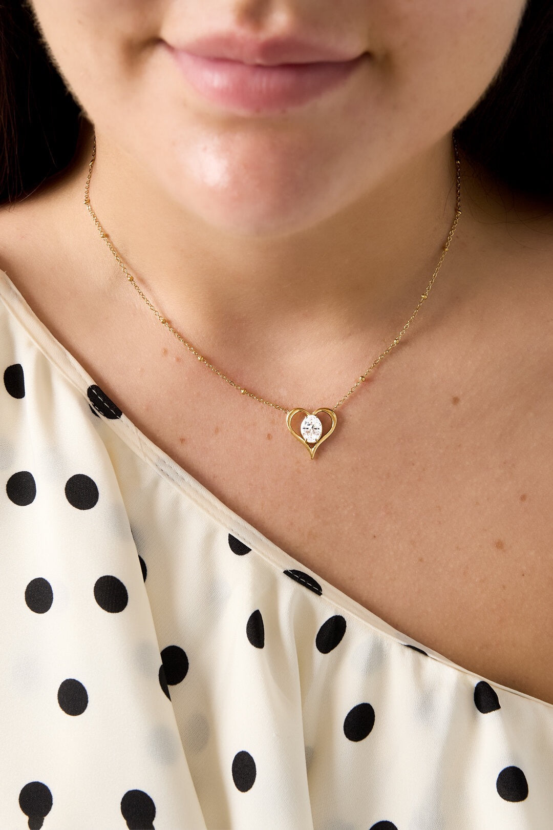 Hangerketting met hartje -transparant