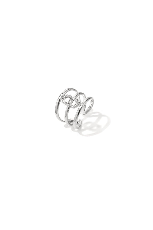 3 laagse ring - zilver