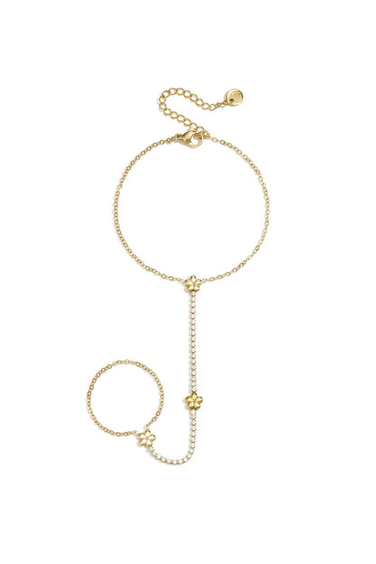 Handchain bloemetjes- goud