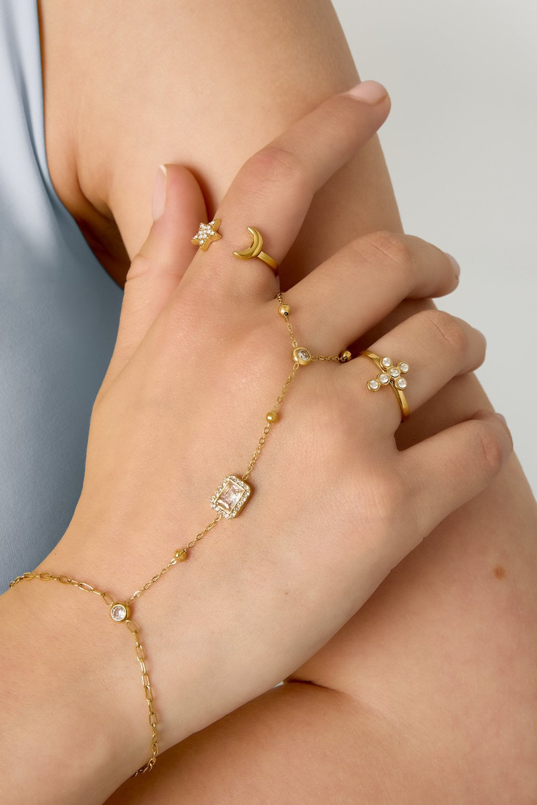 Handchain bling - goud