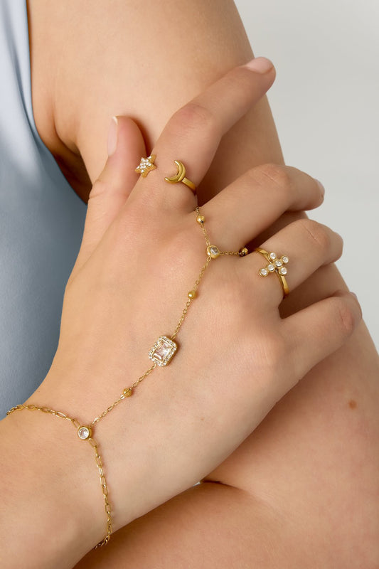 Handchain bling - goud