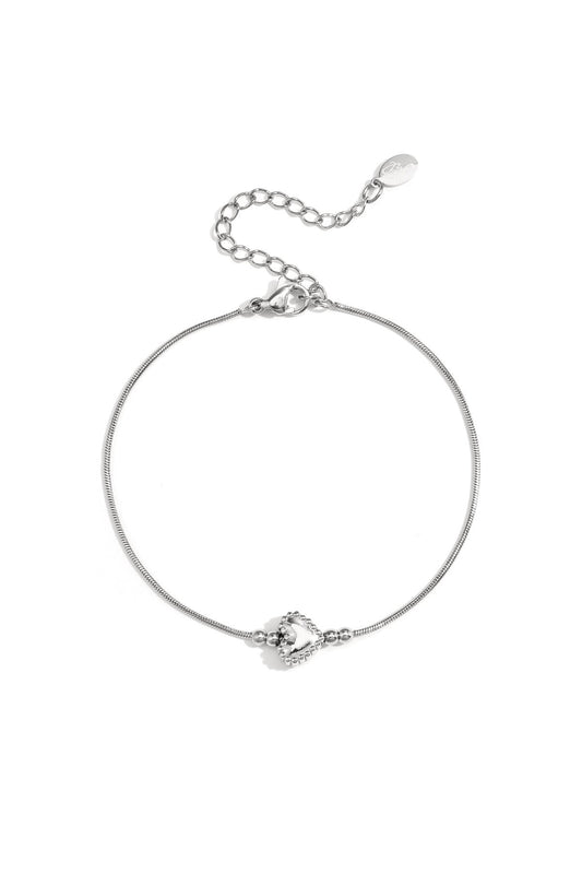 Armband met hart - zilver