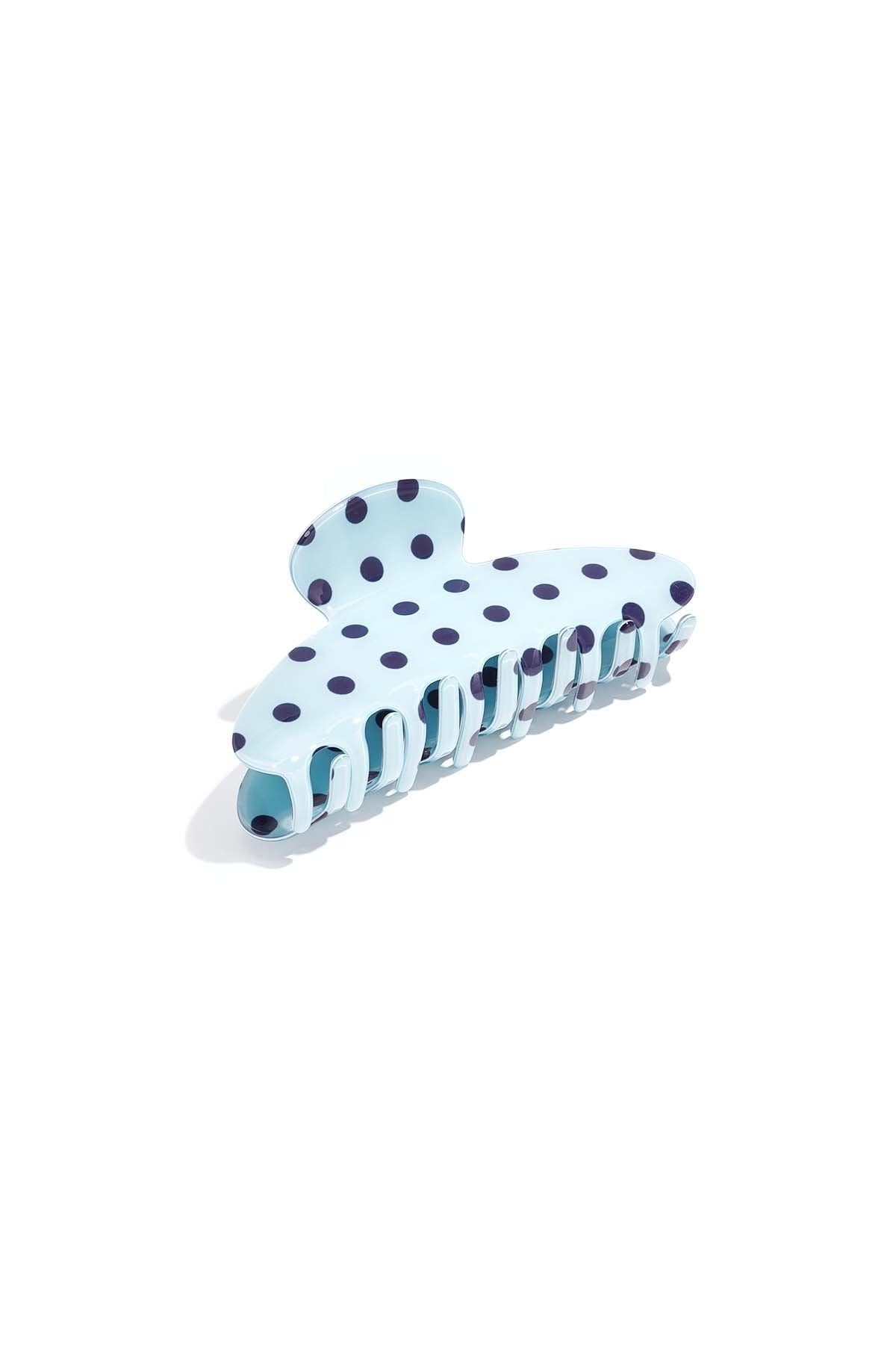 Haarclip met stippen - blauw