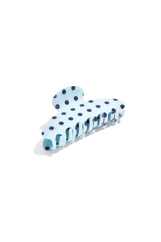 Haarclip met stippen - blauw