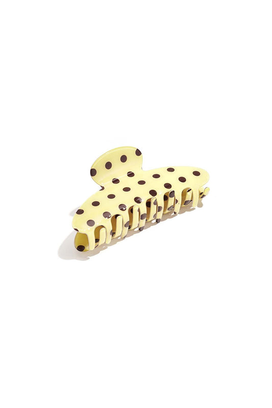Haarclip met stip - geel