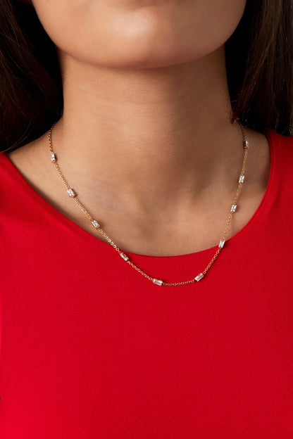 Diamond glow ketting -goud