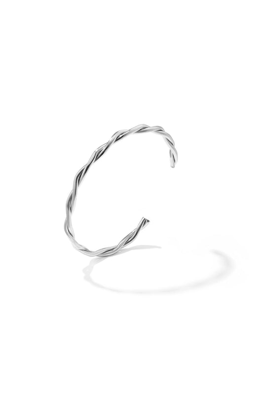 Bangel met gedraaide effect / zilver