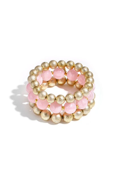 Armbanden set Roze/Goud