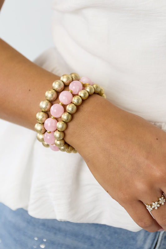 Armbanden set Roze/Goud