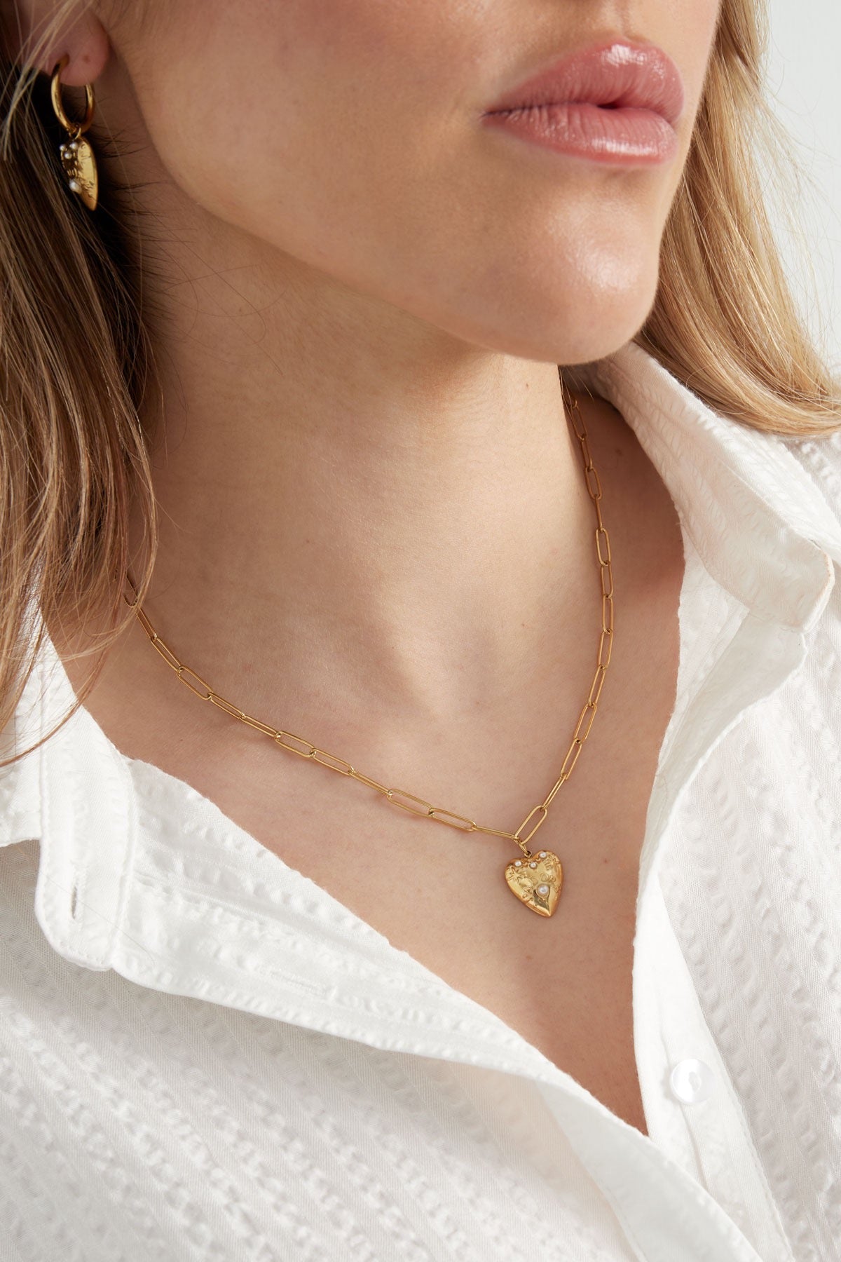 Ketting hart van goud - goud