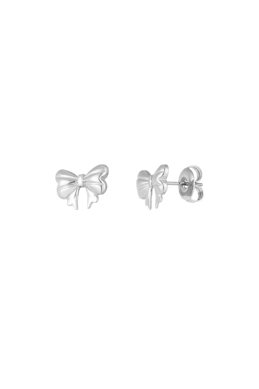 Oorstuds cute bow - zilver