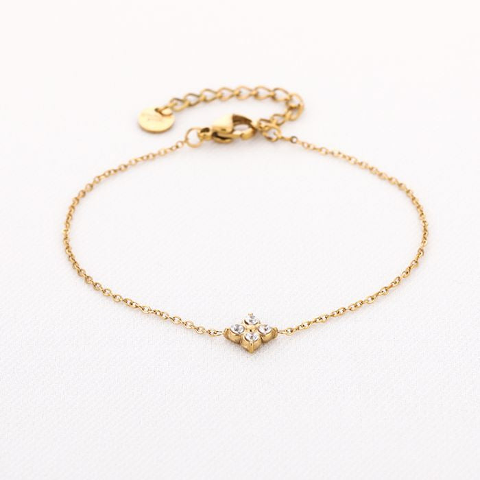 Klavertje armband -white