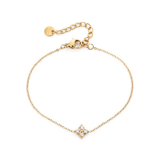 Klavertje armband -white