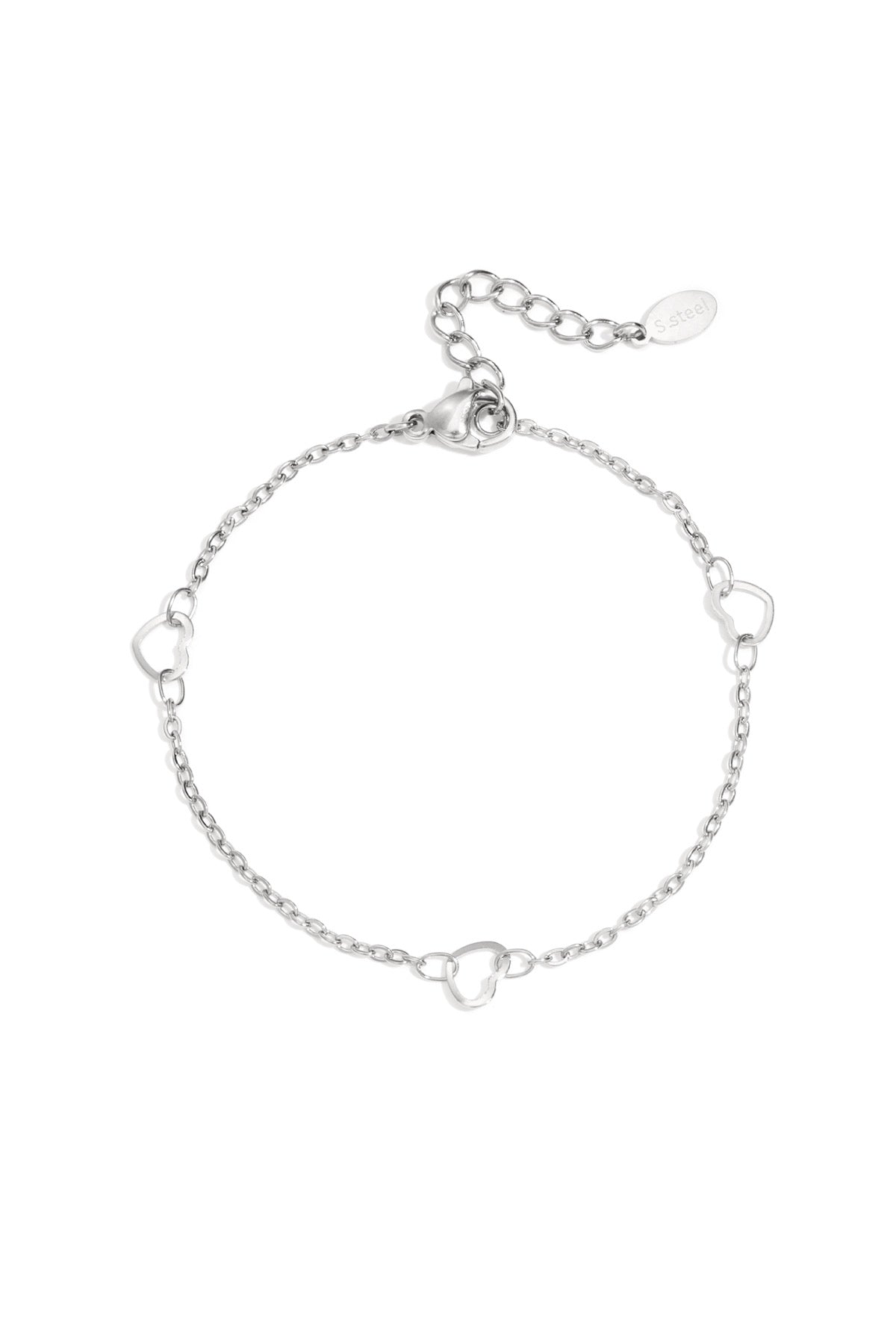 Hart casual armband - zilver