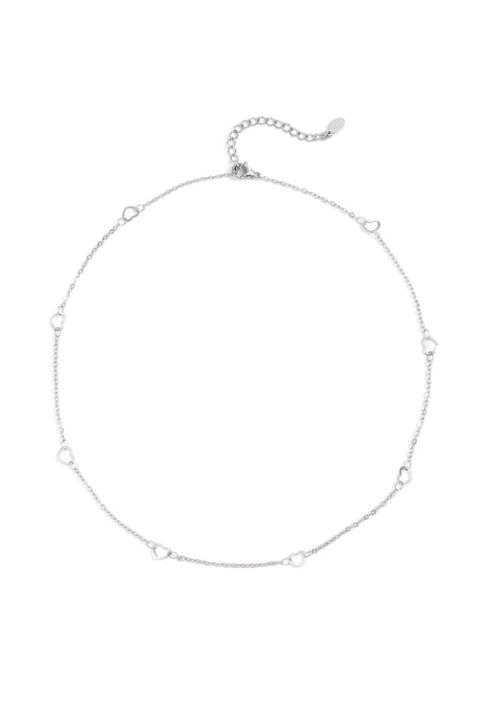 Hart casual ketting - zilver