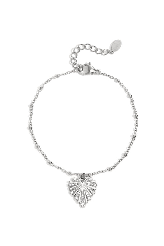 Armband hart bling - zilver