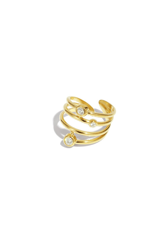 Statement ring bling - goud