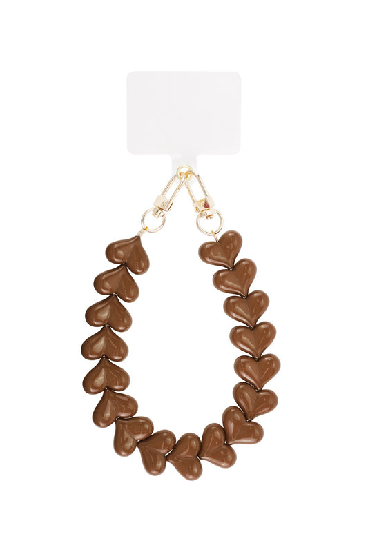 Hart telefoonkoord - brown