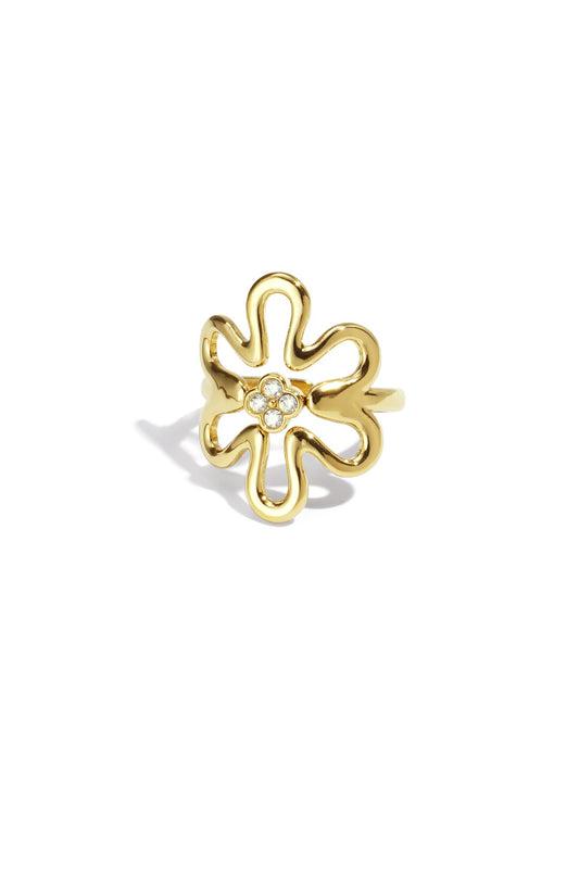 Bloem bling ring - goud