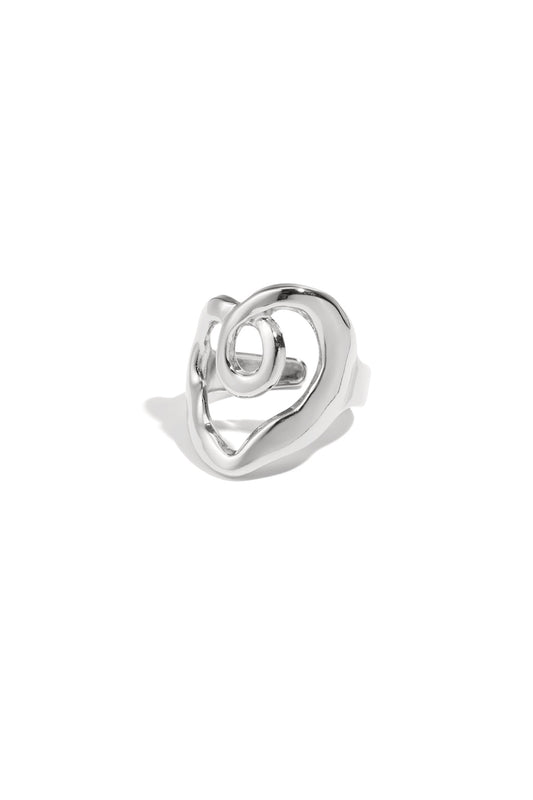 Open hart ring - zilver