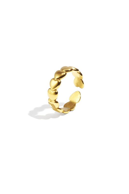 Linked hart ring - goud
