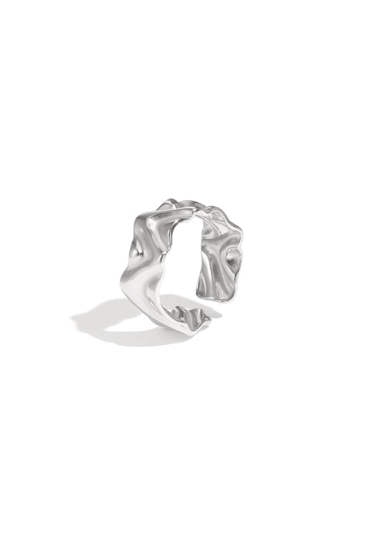 Kreukel ring - zilver