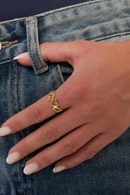 Open hart ring - goud