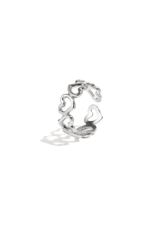 Open hart ring - zilvet