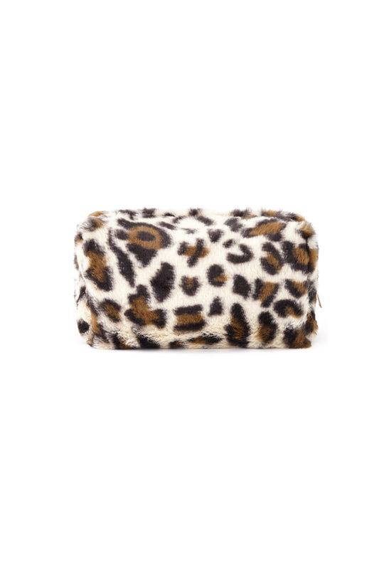 Luipaard make-up tas / beige